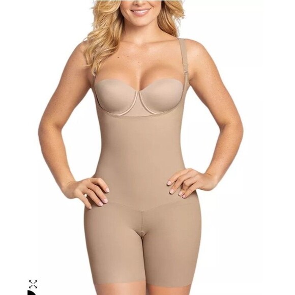 Leonisa Tummy-Control Durafit Open Bust Faja Body Shaper 018493 Black Sz XXL - Picture 2 of 10